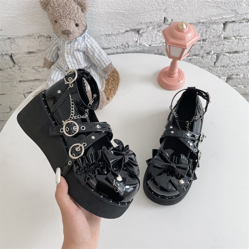 Mesh Strap Metal - 2026 zapatos de plataforma Lolita para
