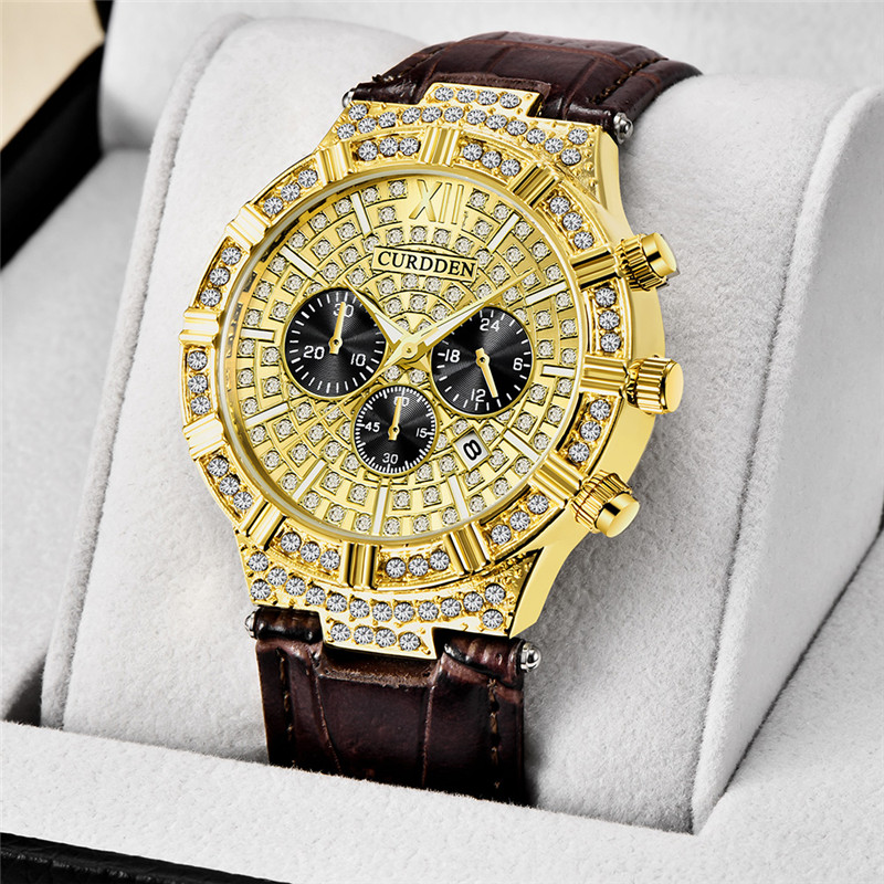 Leather Watch Band Men - Relojes originales de marca CURDDEN para