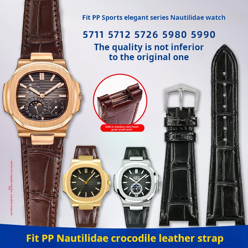 Patek Philippe Watch Nautilus - Correa de reloj de piel de