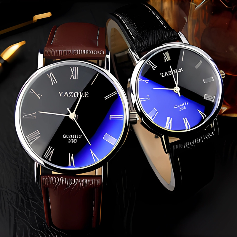 Relojes de cuarzo minimalistas - Leather Watch Band Men reseña y precio