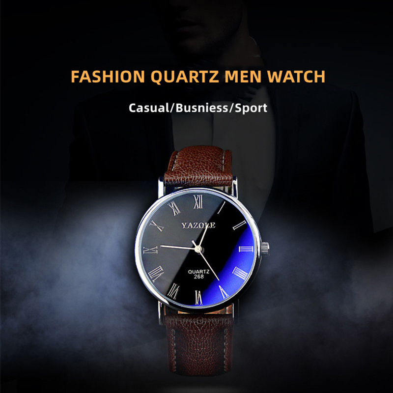 Relojes de cuarzo minimalistas - Leather Watch Band Men reseña y precio