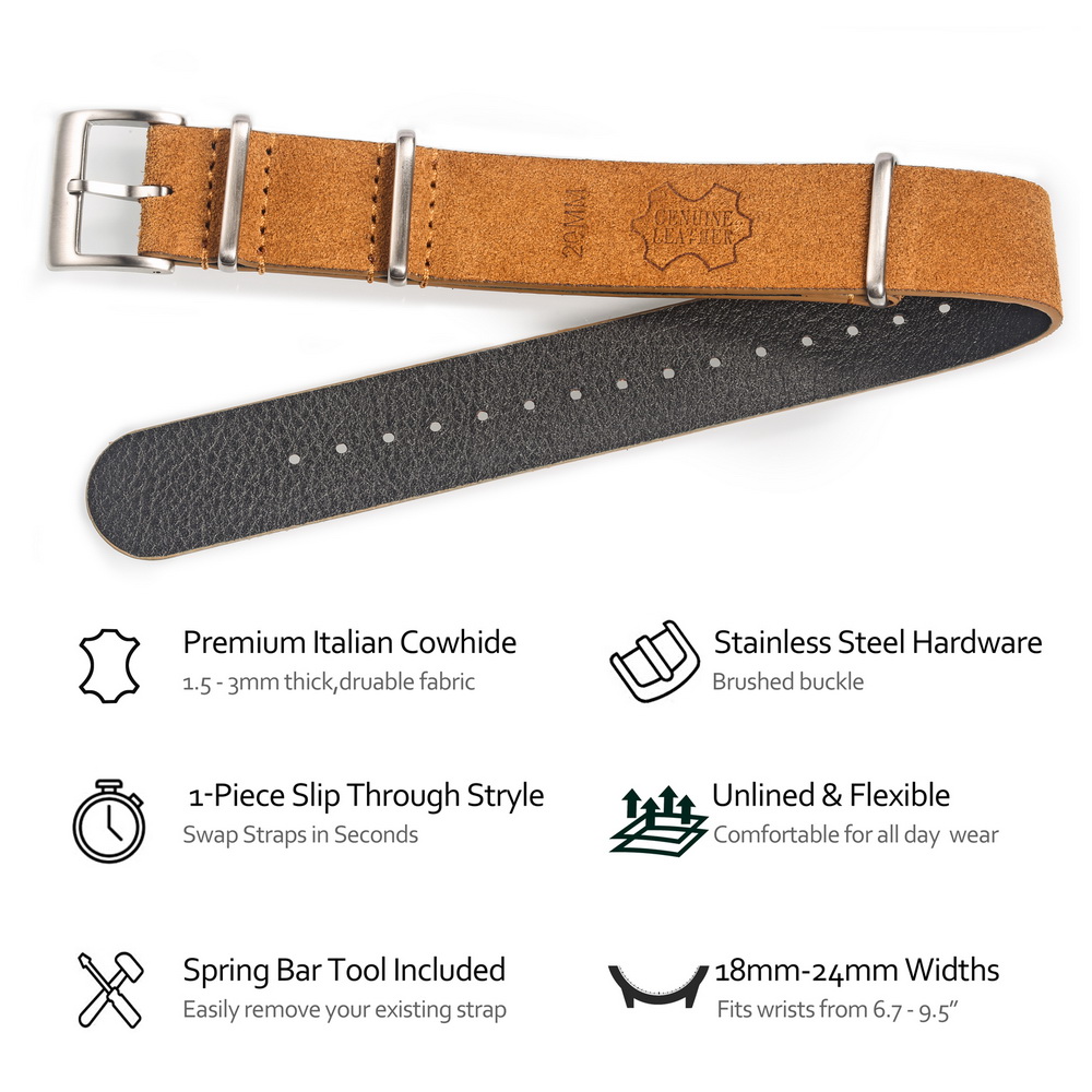 HEMSUT-Correa de reloj de cuer - Tropic Strap Vintage reseña y precio