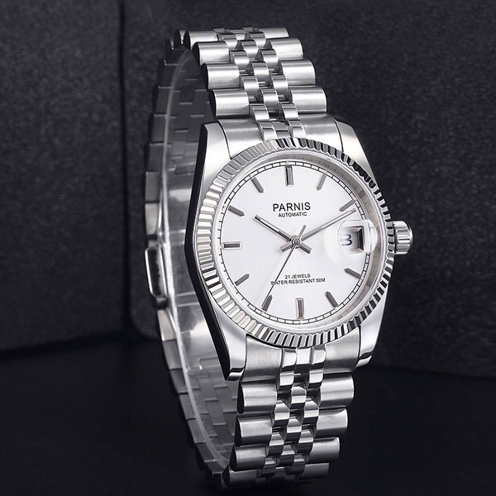 Reloj automático Parnis de 36m - Rolex Watch Datejust reseña y precio