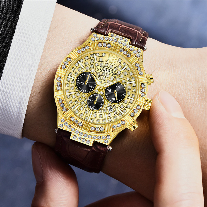 Relojes originales de marca CU - Leather Watch Band Men reseña y precio