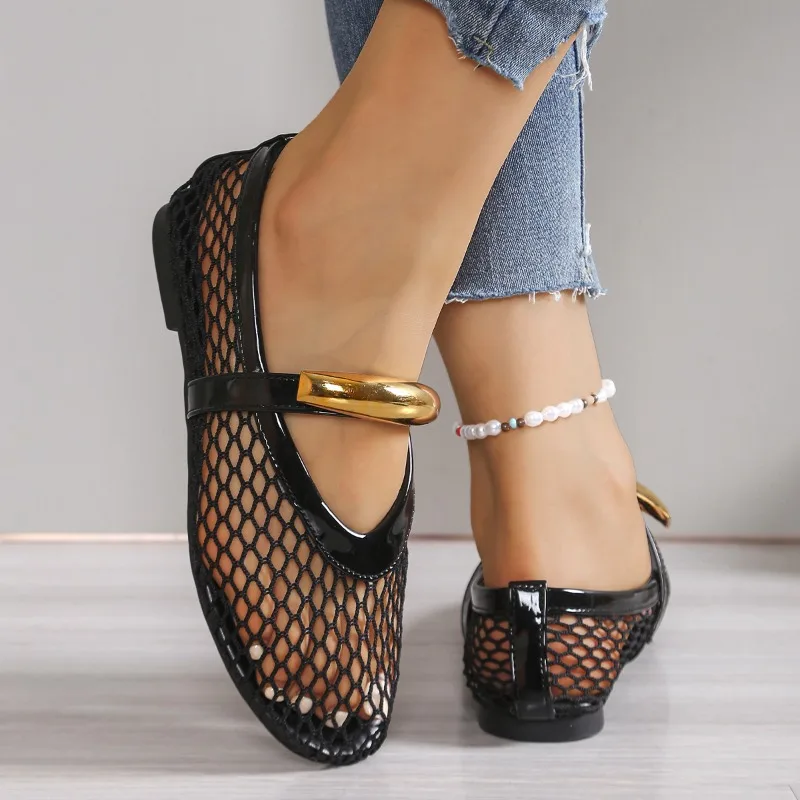 Sandalias de malla con recorte - Mesh Strap Metal reseña y precio