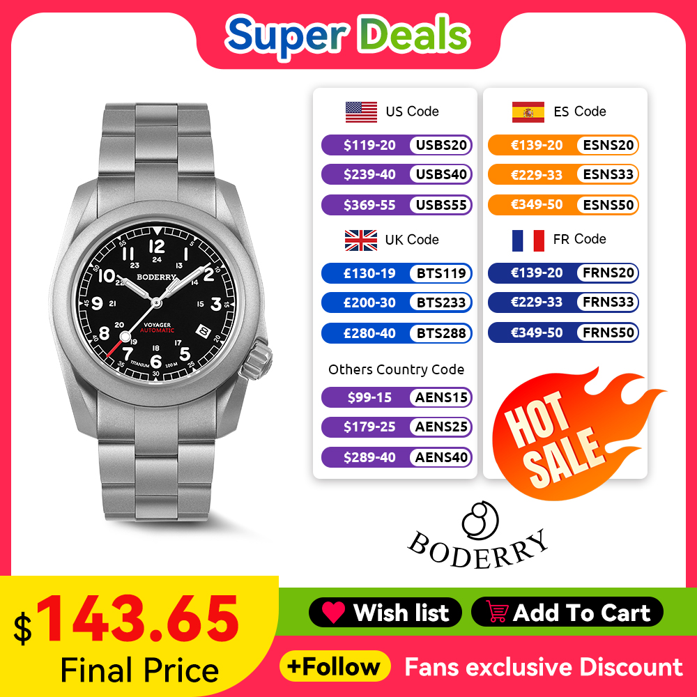 Reloj Boderry Voyager Field, r - Seiko Watch 5 Sports reseña y precio