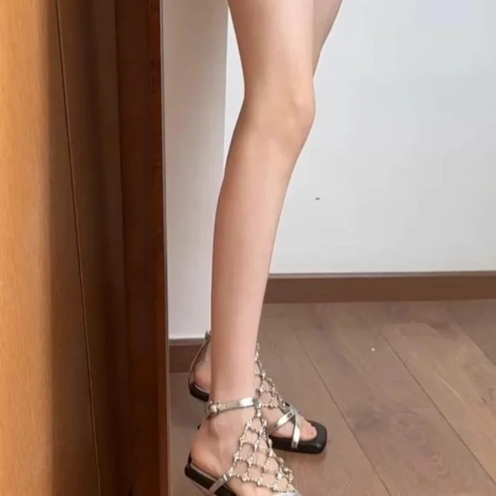 Sandalias Romanas de Tacón Alt - Mesh Strap Metal reseña y precio